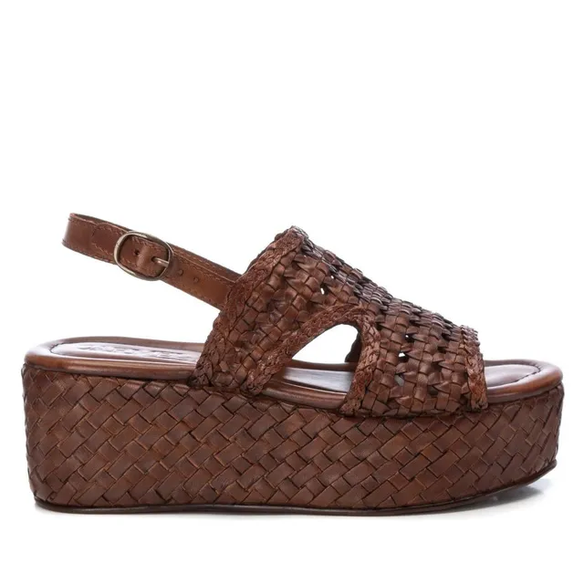 Carmela 16163604 sandale compensée marron cuir