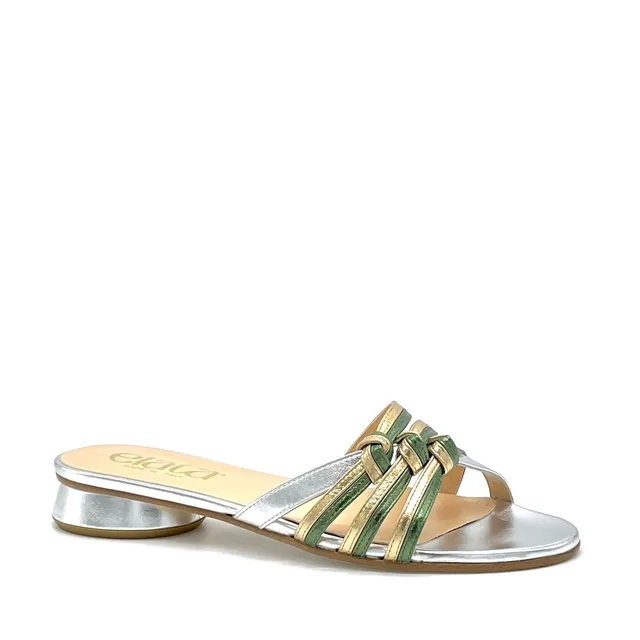 Elata 15184-2 mules cuir laminé tricolore talon 1 cm
