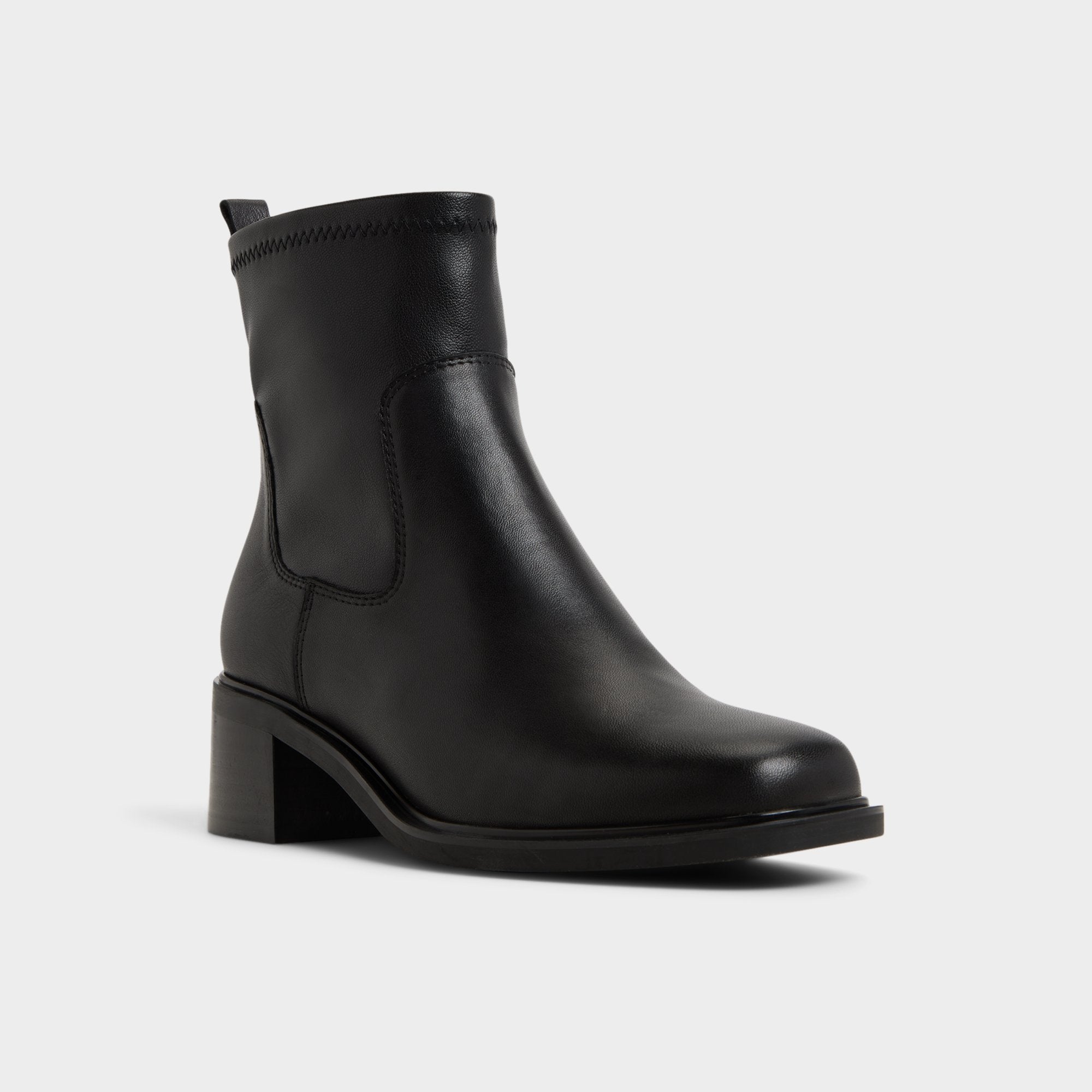 Aldo Tywyn bottines cuir noir talon bloc
