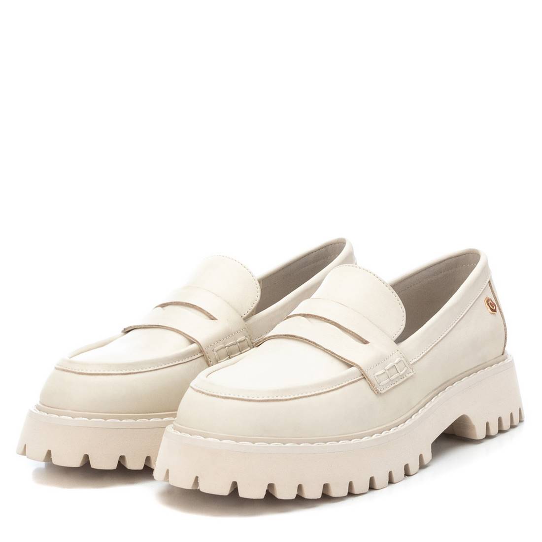 Carmela 161068 16106804 mocassin cuir blanc plat