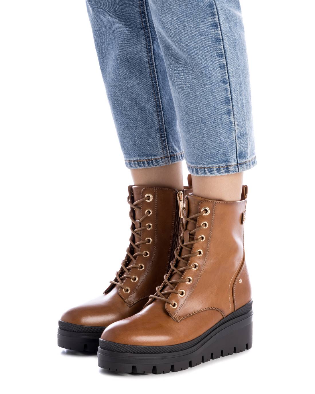 Carmela 16201102 bottine cuir marron compensée 5cm