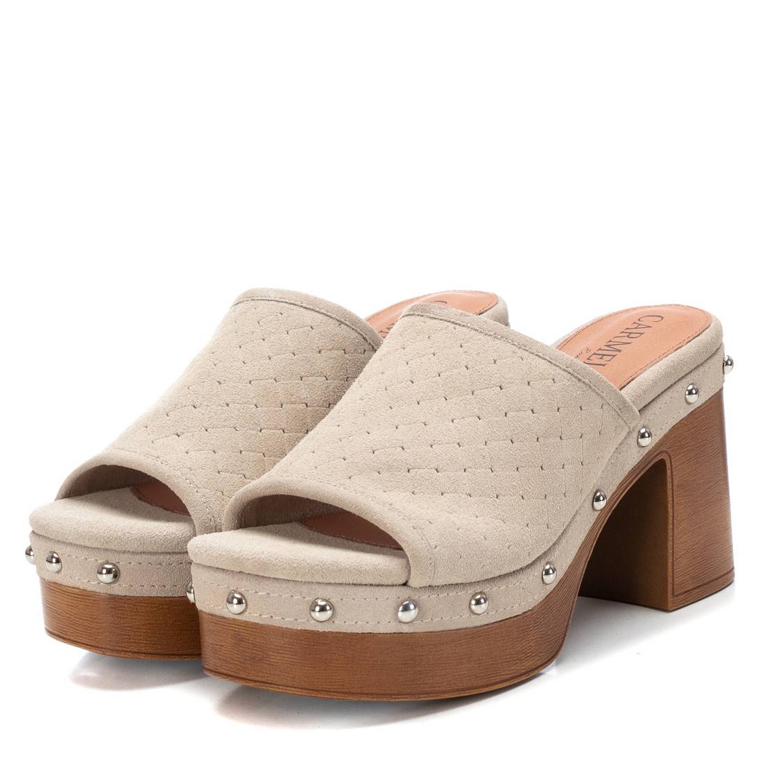 Carmela 16060502 sabots femme cuir blanc talon bois