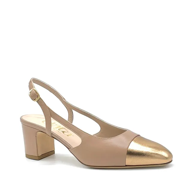 Elata 16174 slingback cuir cannelle cuivre talon 5,5 cm