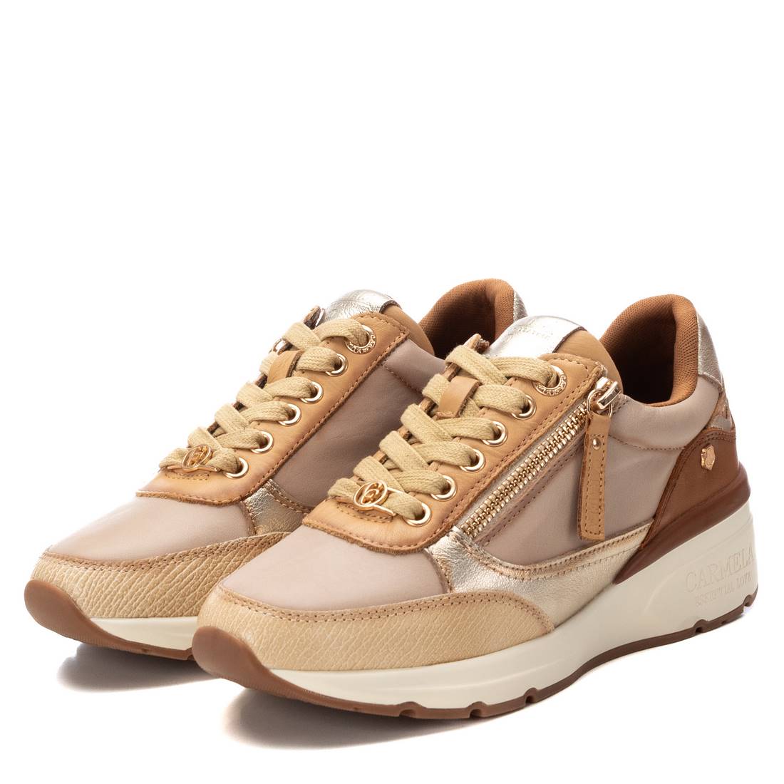 Carmela 16182506 sneaker cuir blanc à zip