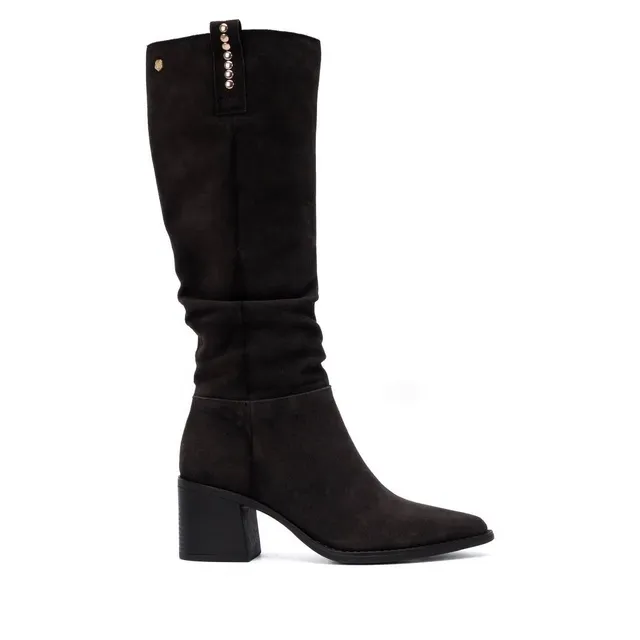 Carmela 16425802 botte femme marron daim plissée