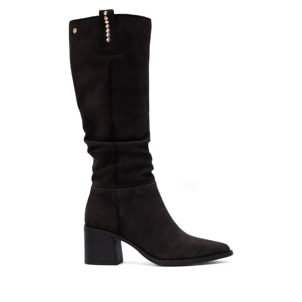 Carmela 16425802 botte femme marron daim plissée