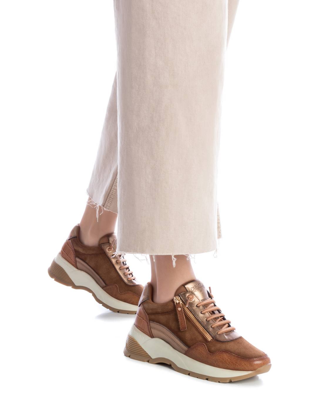 Carmela 16105904 sneakers femme cuir marron plates