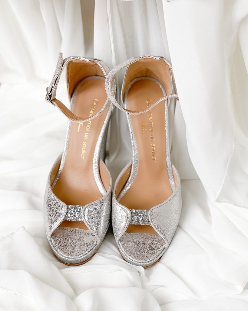 Dessine Moi Un Soulier Charlotte plateforme sandale argent 35 paillettes