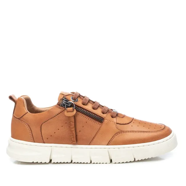 Carmela 16071702 sneaker femme cuir marron zip lacet