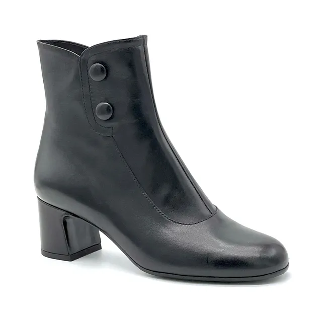Elata 52536 bottine cuir noir boutons 5,5 cm
