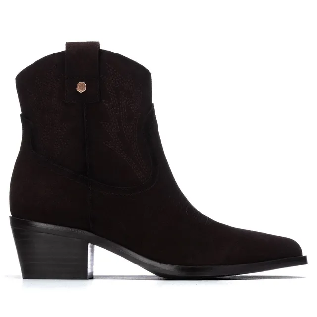 Carmela 16439002 bottines suède marron brodées