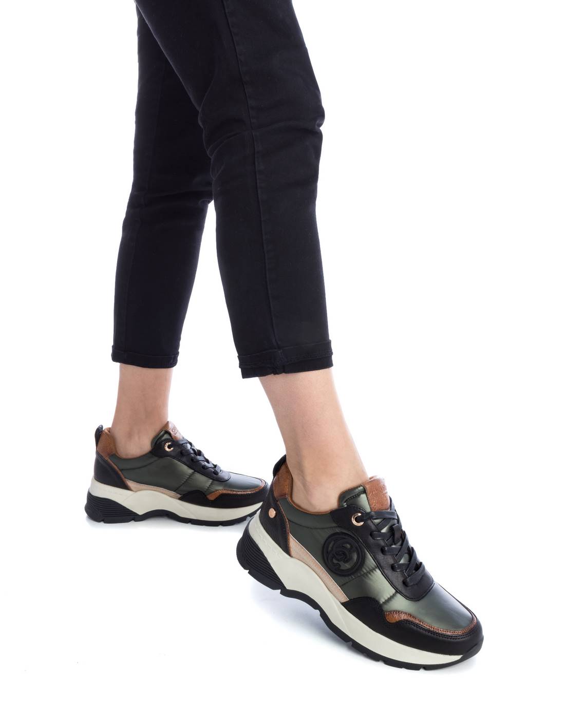 Carmela 16092805 sneaker cuir vert nylon