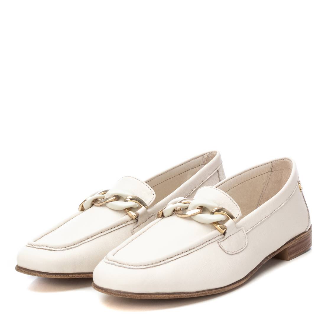 Carmela 16156103 mocassin cuir blanc plat