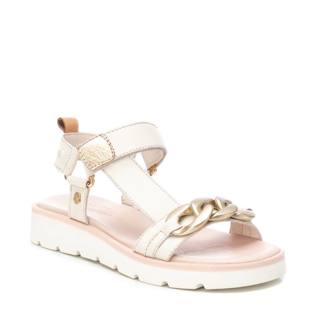Carmela 16156204 sandale cuir blanc scratch plat