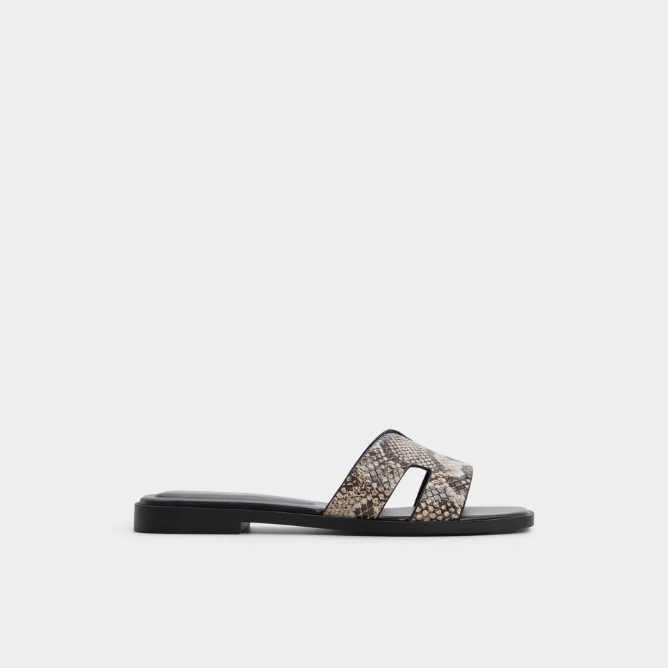 Aldo Itsandal sandales plates effet serpent marron