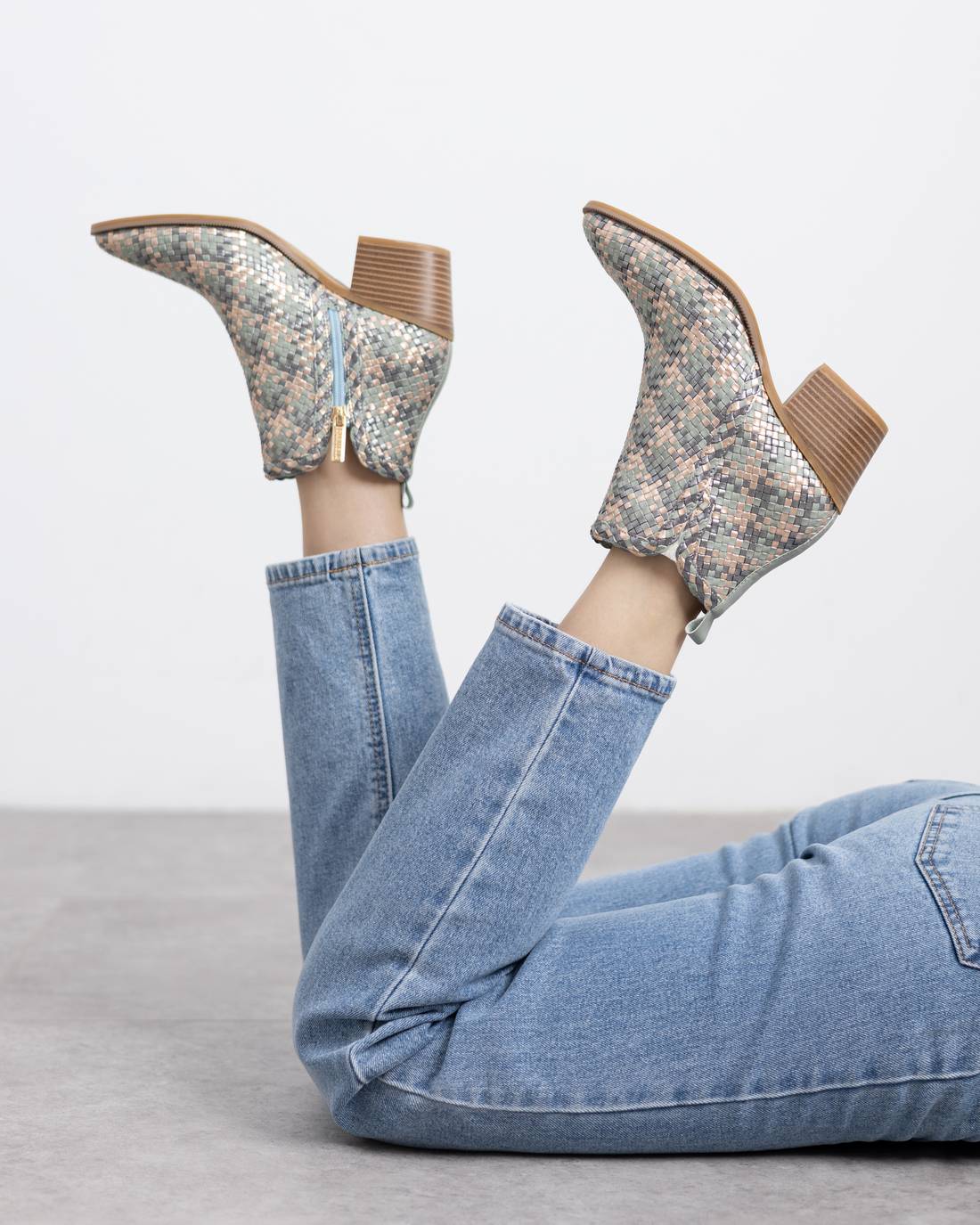 Carmela 16234203 bottines jean cuir talon large