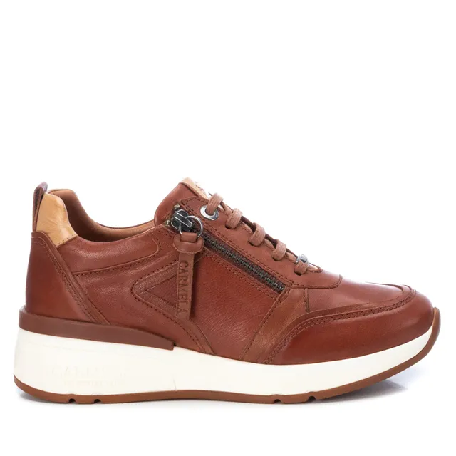 Carmela 16020802 basket femme marron cuir semelle épaisse
