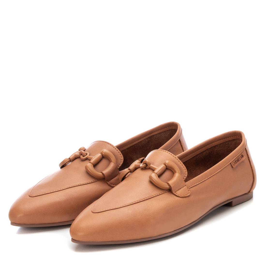 Carmela 16047201 mocassin marron cuir plat