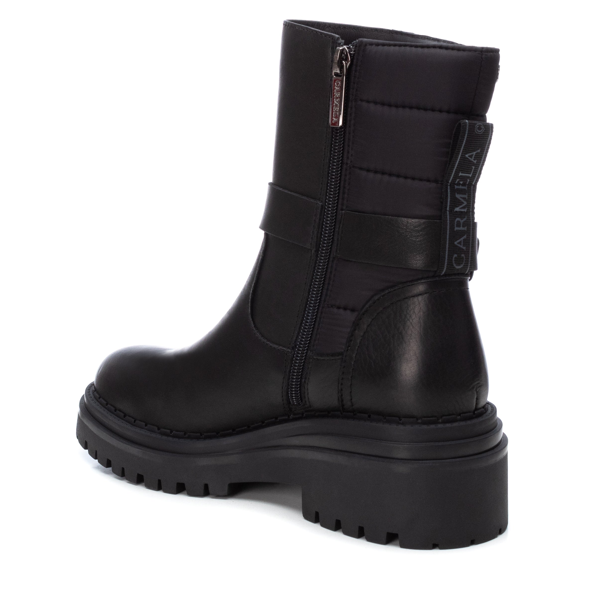 Carmela 16035901 bottine cuir noire motarde