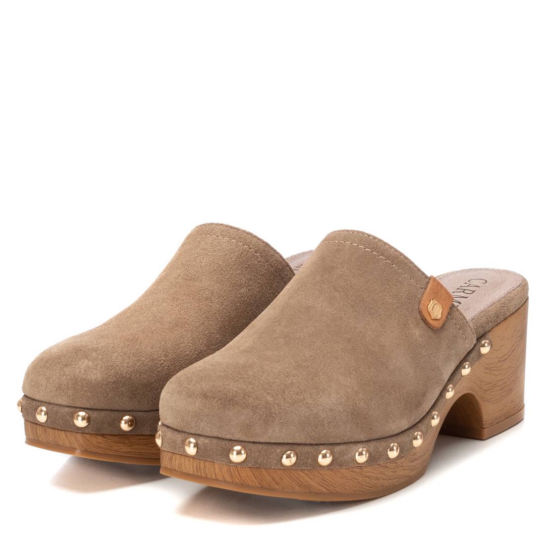 Carmela 16147502 sabots cuir marron talon 7 cm