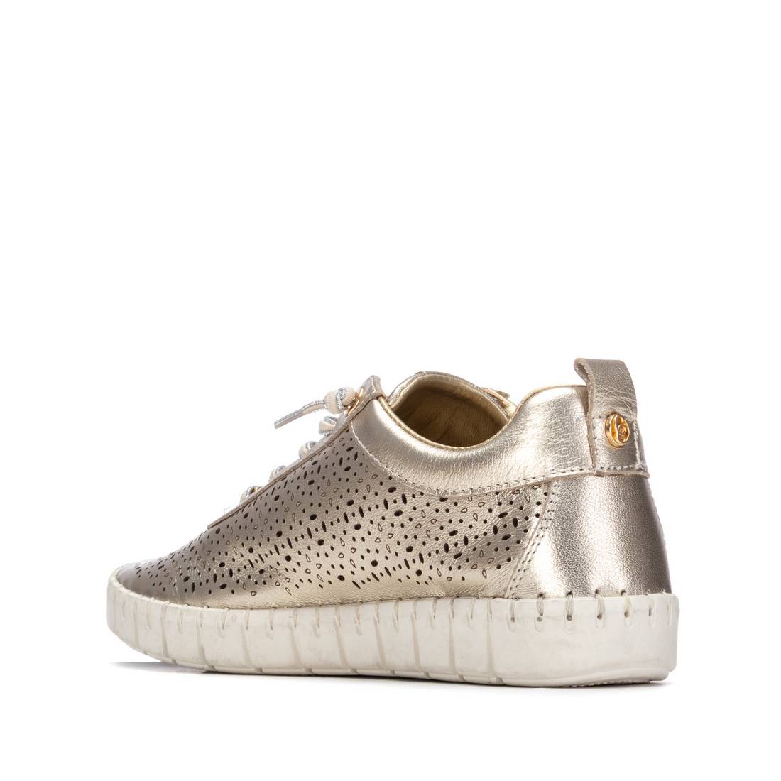 Carmela 16309914 basket femme dorée cuir plat