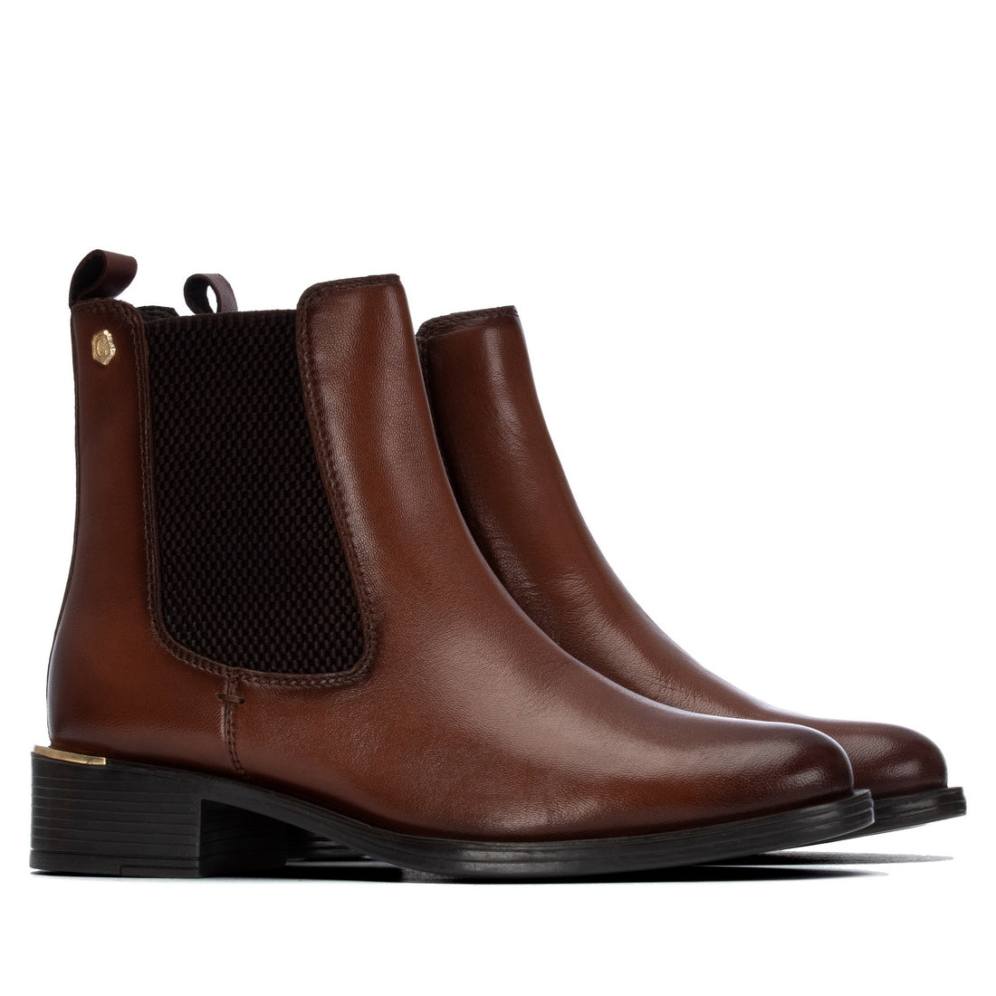 Carmela 16400602 bottines chelsea camel talon bas cuir