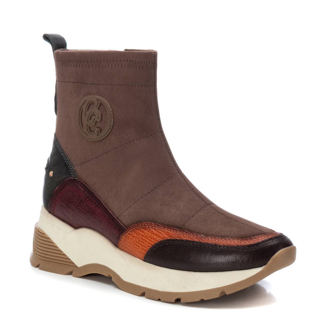 Carmela 16119401 baskets montantes textile marron zip