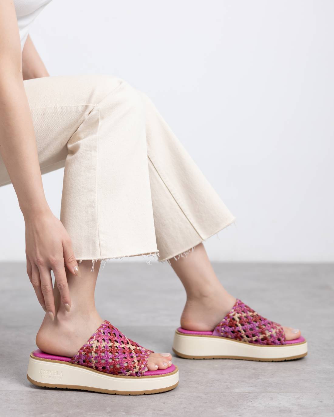 Carmela 162307 16230704 sandale lila cuir tressé