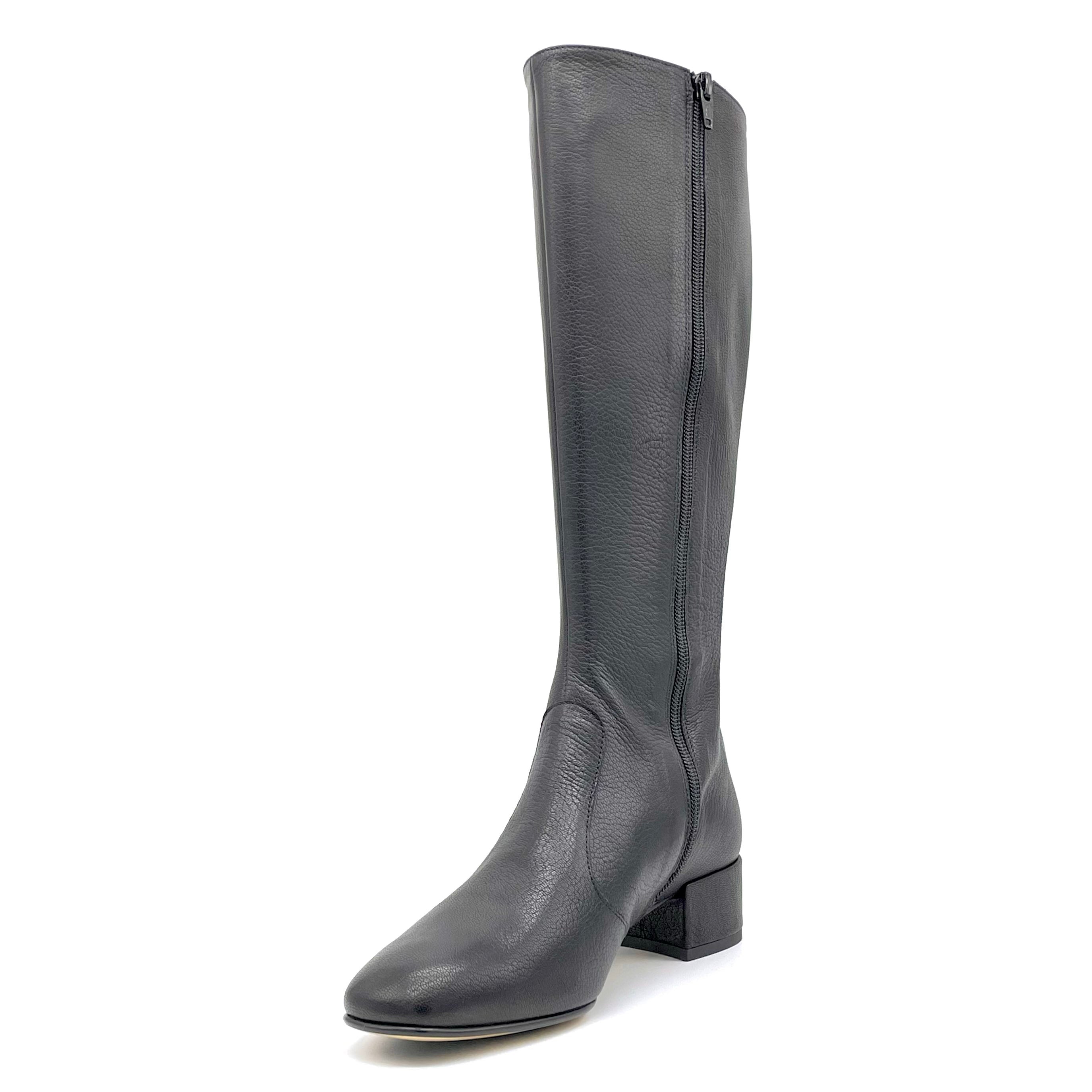 ELATA 56548 bottes cuir noir talon 3,5 cm