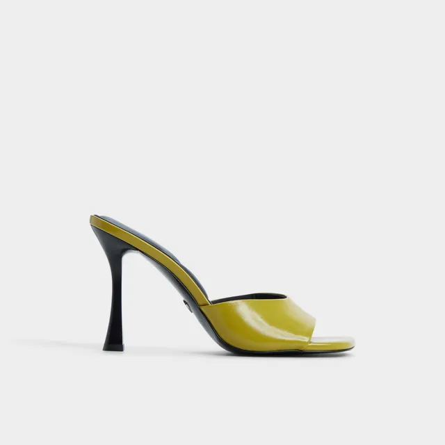 ALDO Evadalia escarpins vernis vert lime talon evase