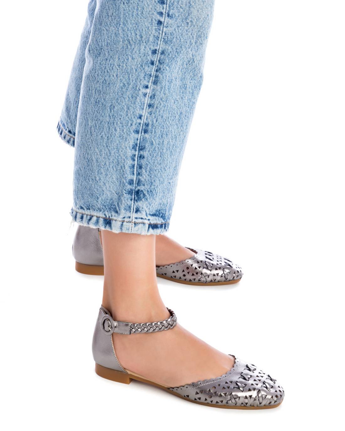 Carmela 16067107 ballerine femme cuir gris ajourée
