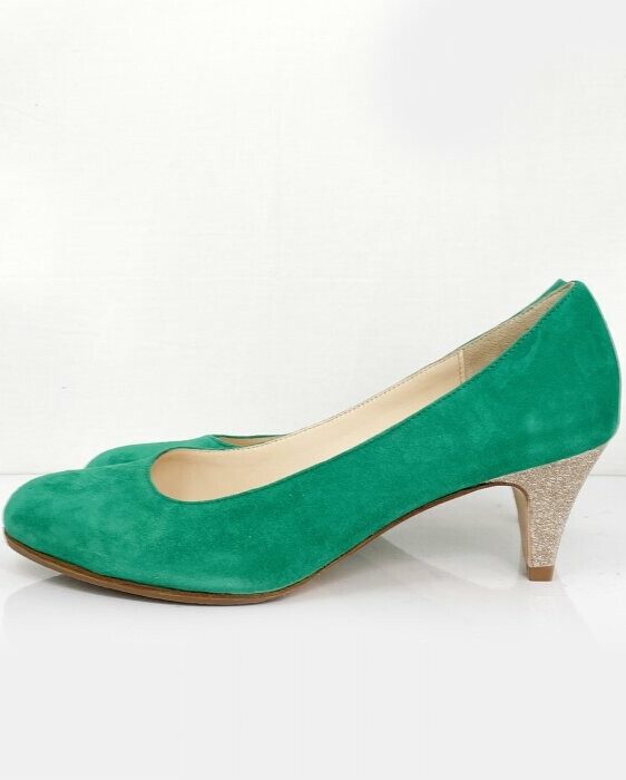 Dessine Moi Un Soulier escarpin velours émeraude paillette or 42