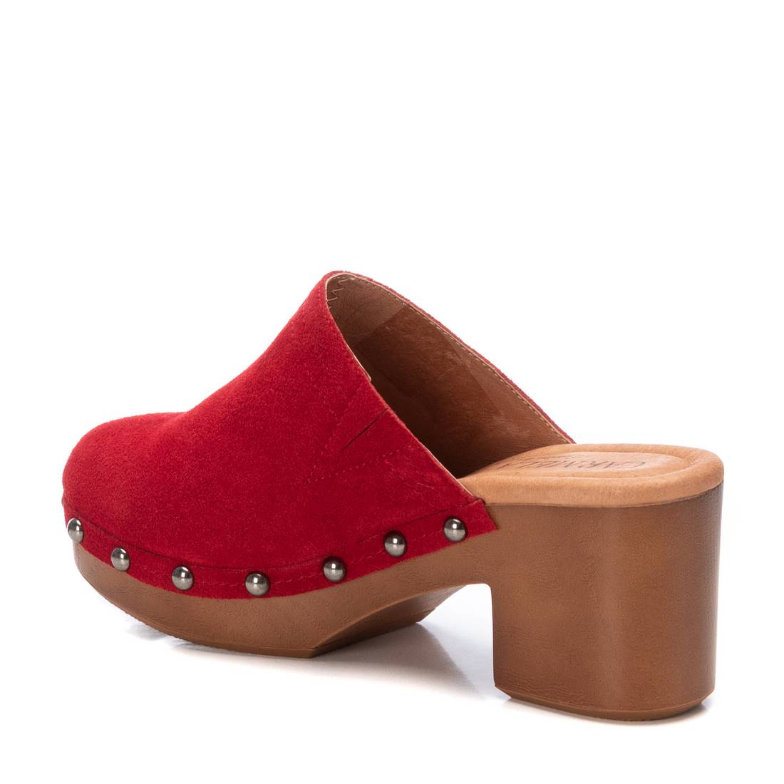 Carmela 16046107 sabot cuir rouge clouté talon 7 cm