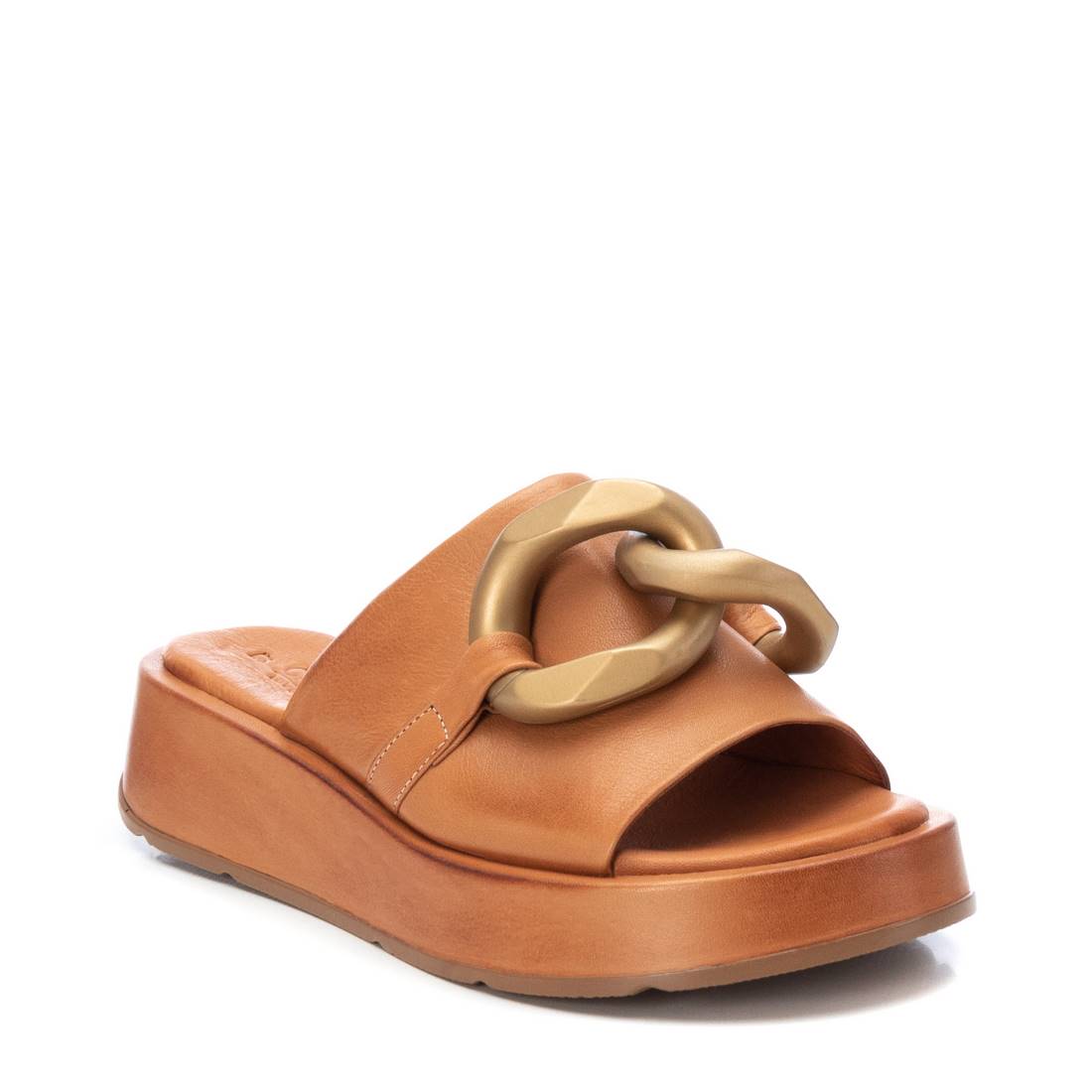 Carmela 16077401 mule marron cuir plateforme 4 cm