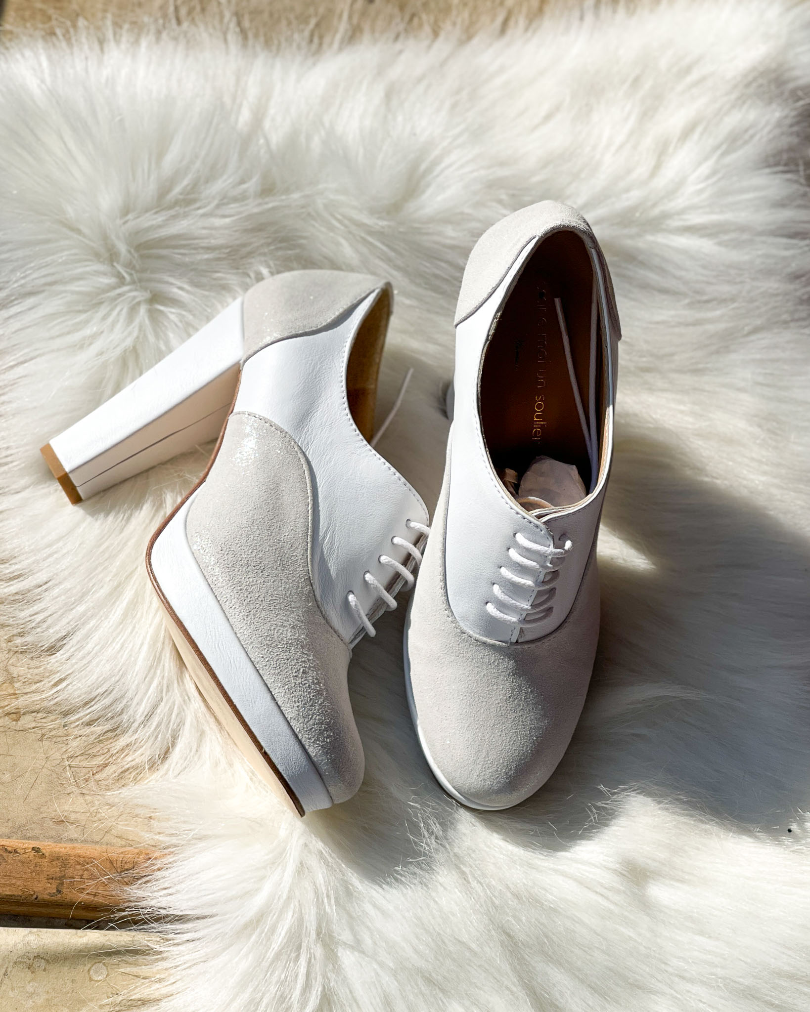 Dessine Moi Un Soulier Richelieu plateforme blanc ivoire 35