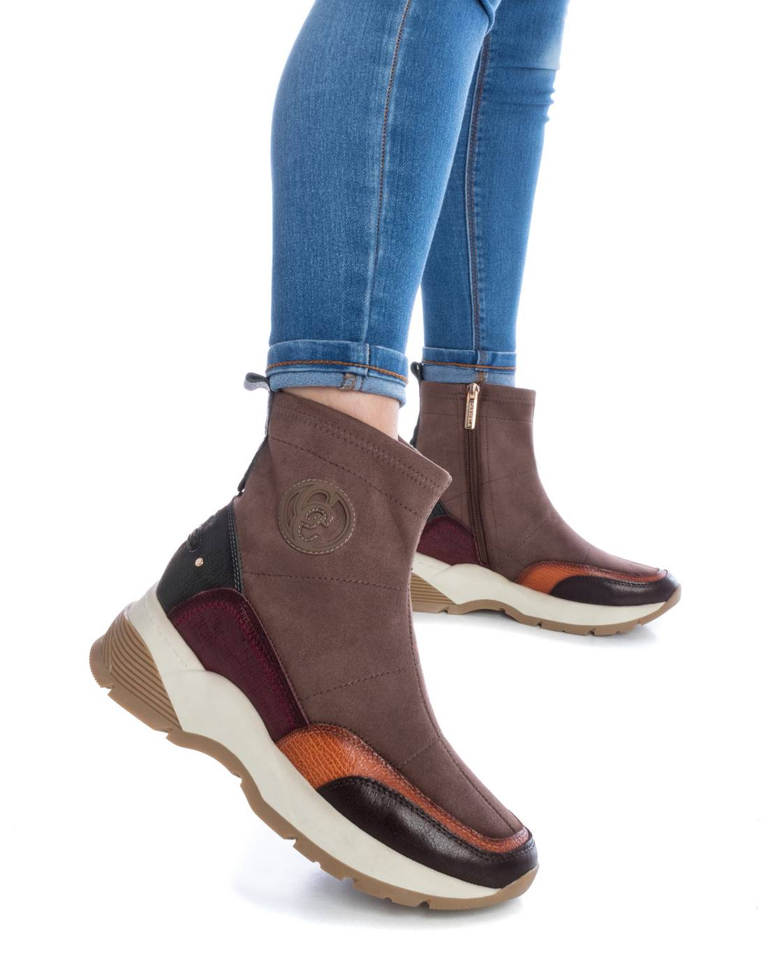 Carmela 16119401 baskets montantes textile marron zip