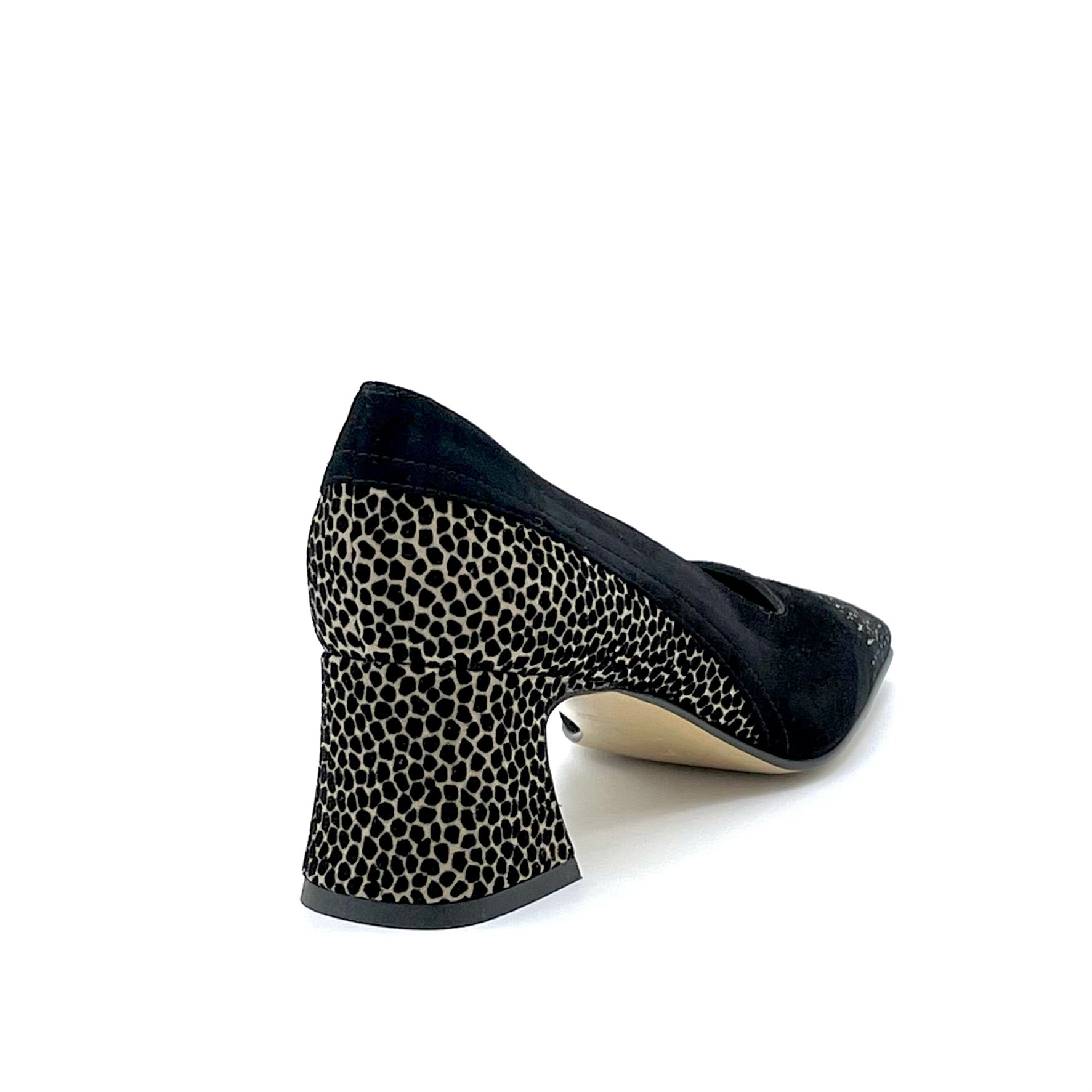 Elata 53510 escarpin suède noir talon 5,5 cm