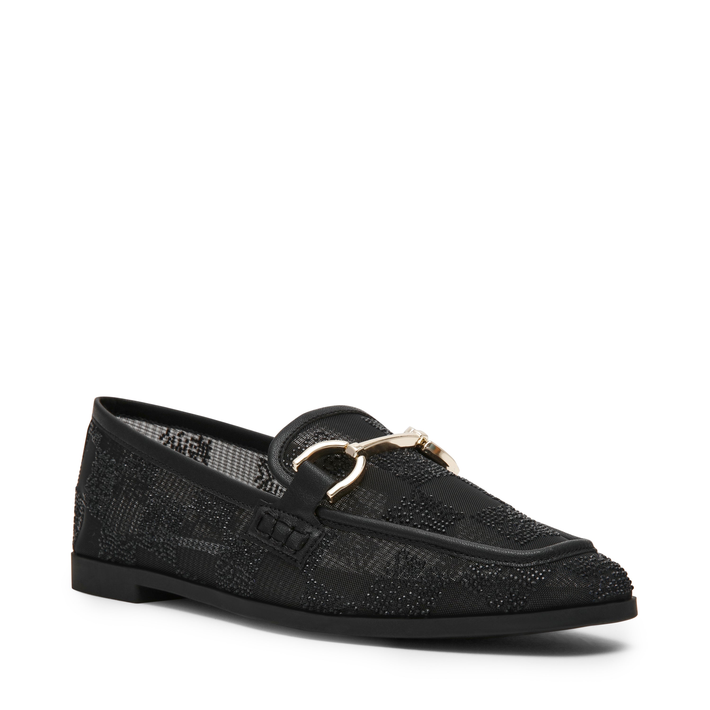 Steve Madden Cityhall mocassins noirs tissu doré