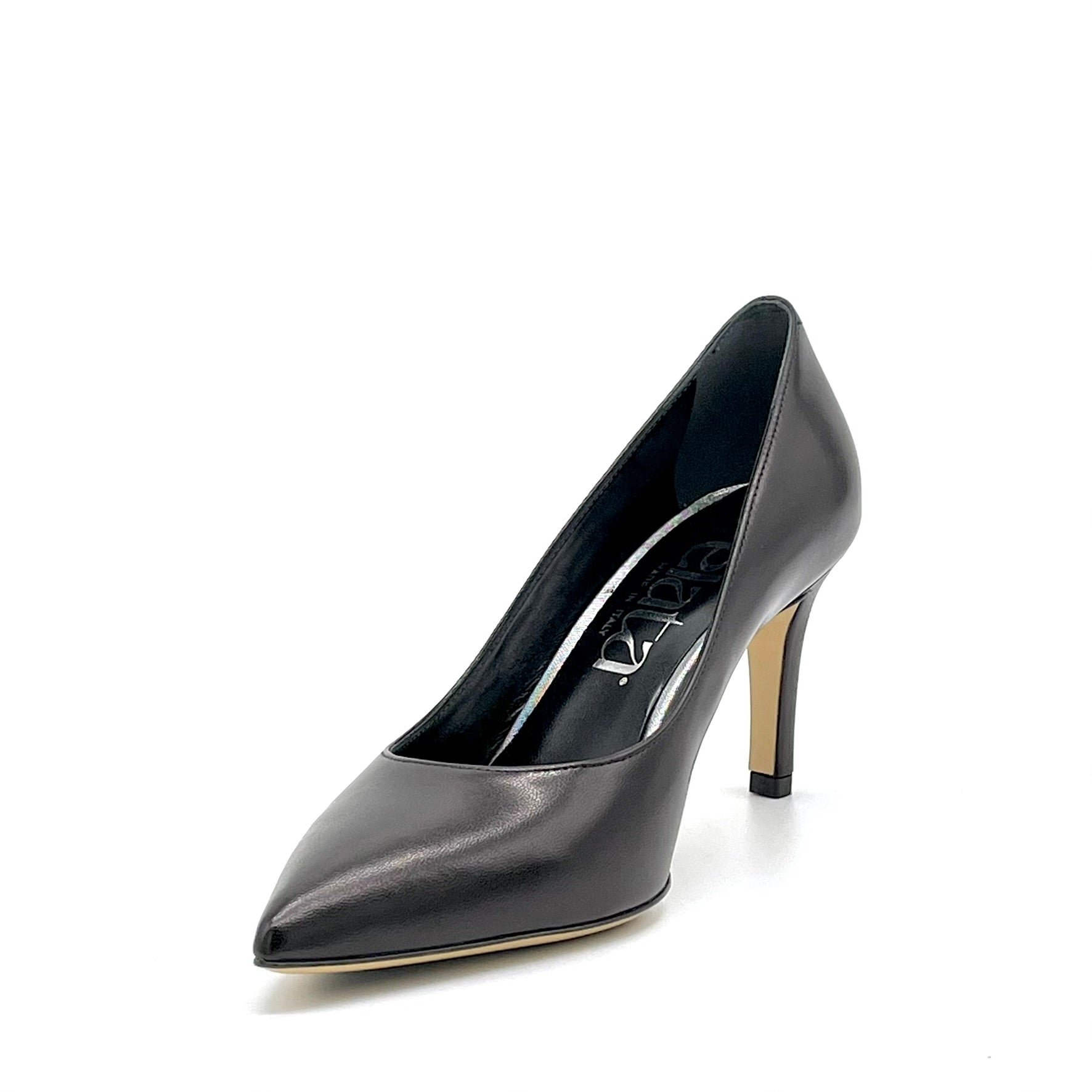ELATA 55501 escarpin cuir noir talon 7,5 cm