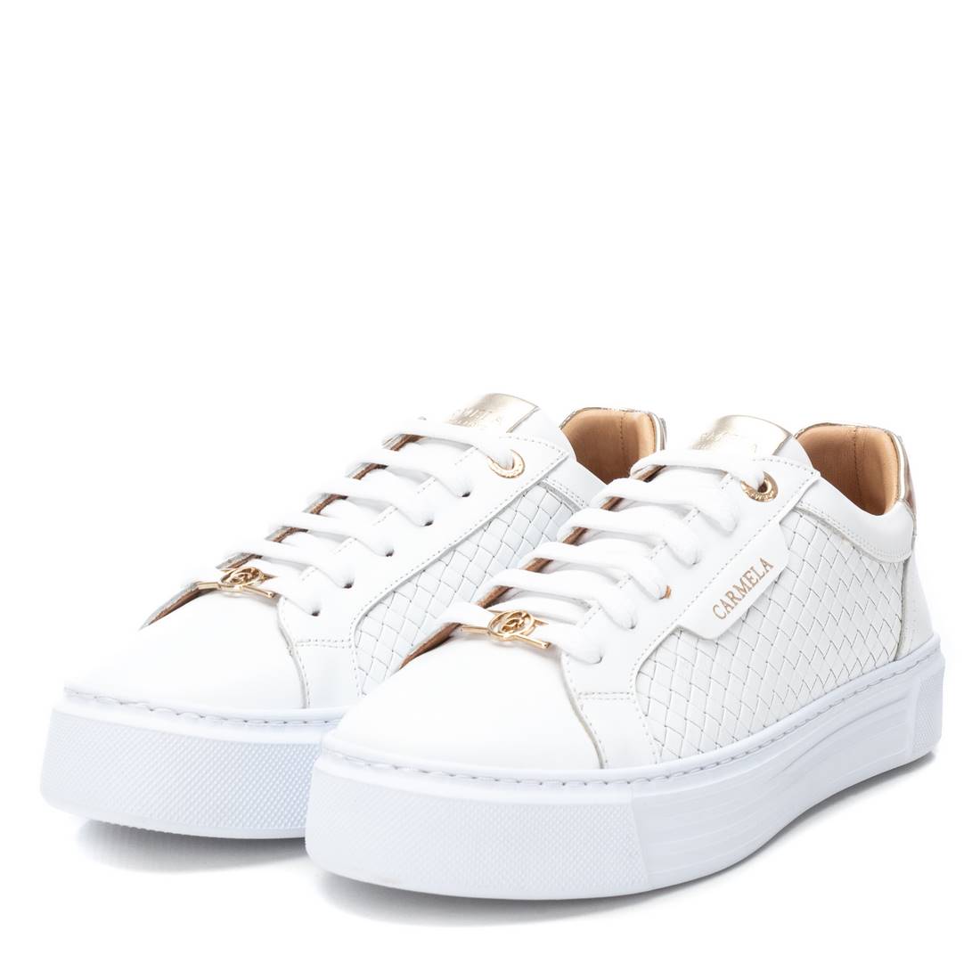 Carmela 16131301 sneaker cuir blanc lacets