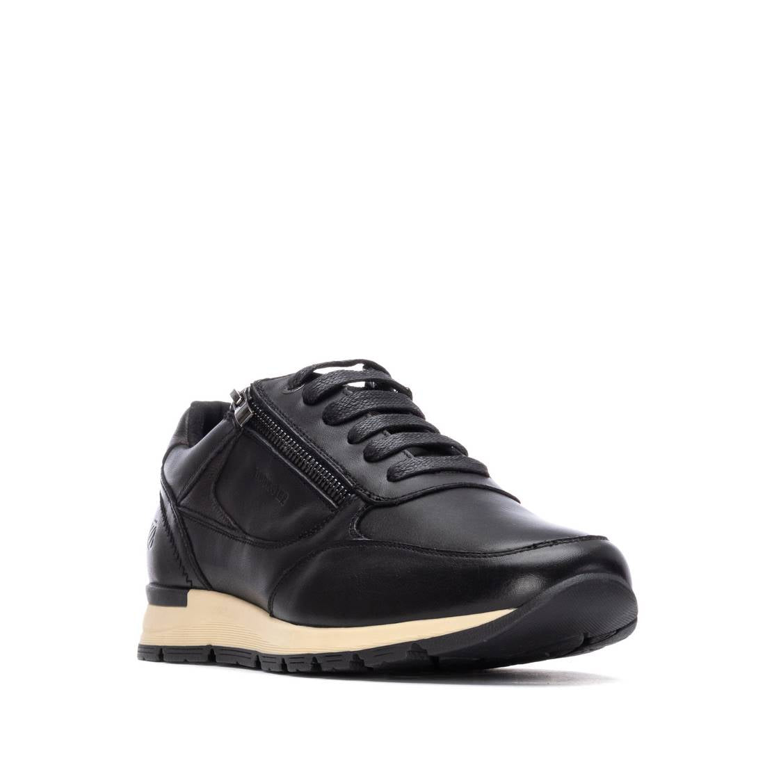 Carmela 16267704 baskets homme noir cuir lacets zip