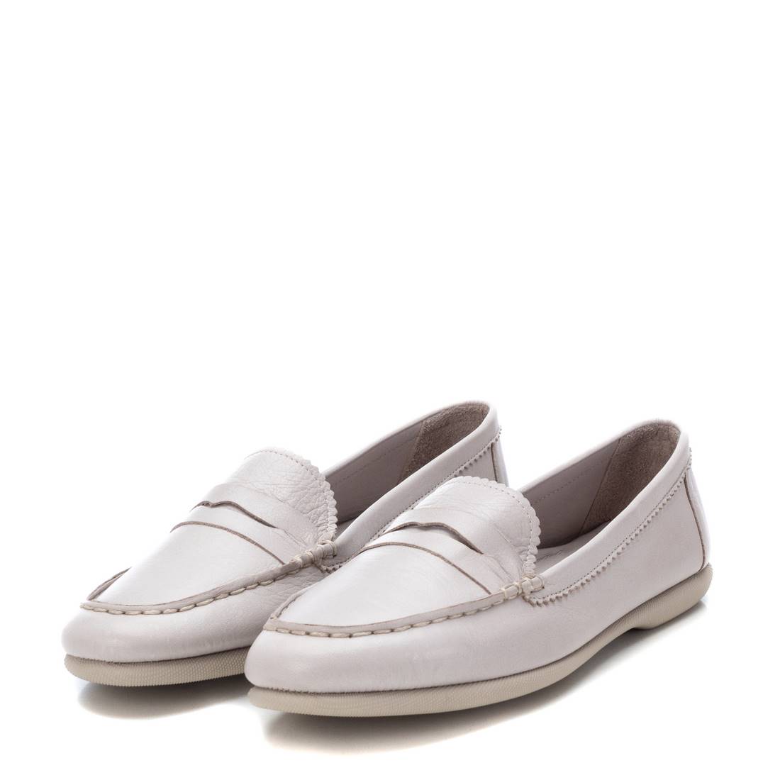 Carmela 16061101 mocassin cuir blanc plat