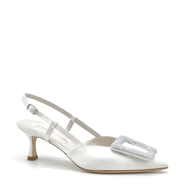 Elata S2538 slingbacks mariée blanc talon 5,5 cm