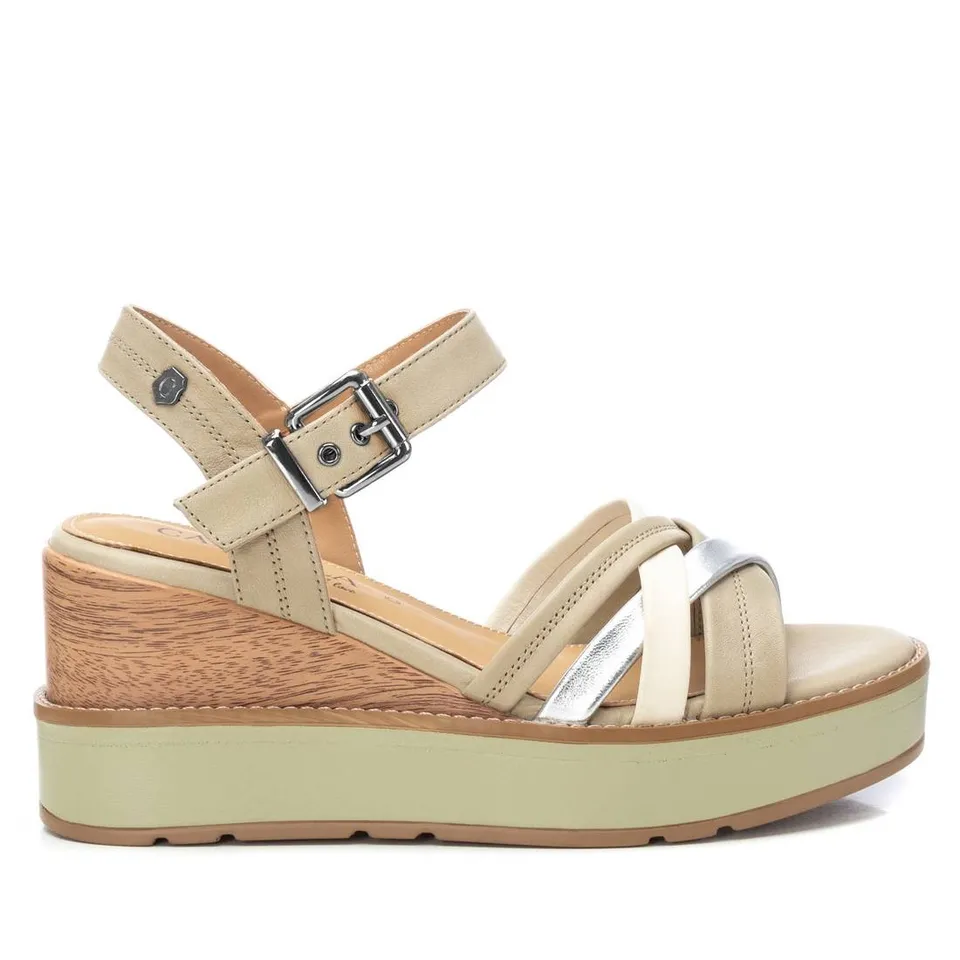 Carmela 16138601 sandales compensées vertes en cuir
