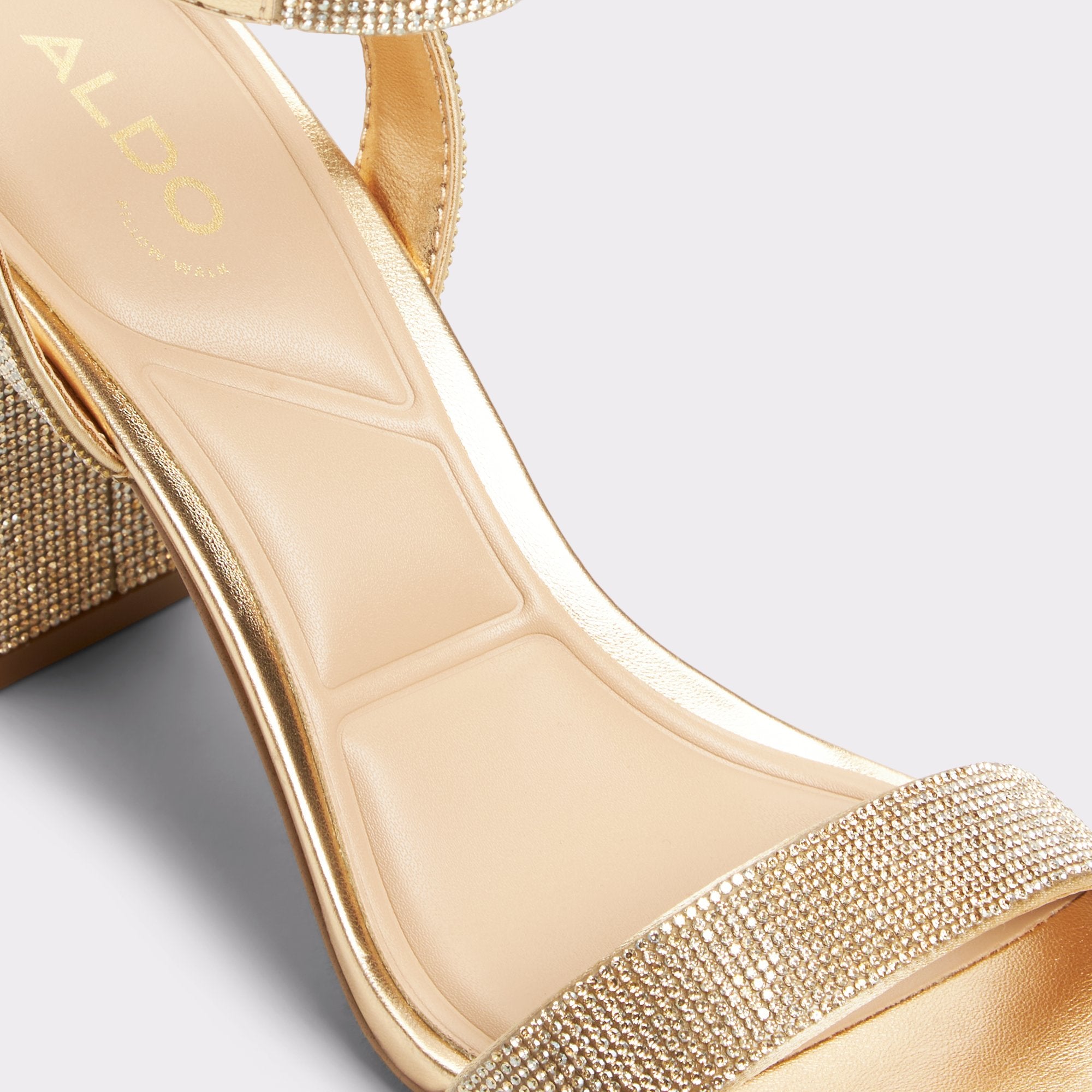 ALDO Rhiannon bottines talon doré métallique