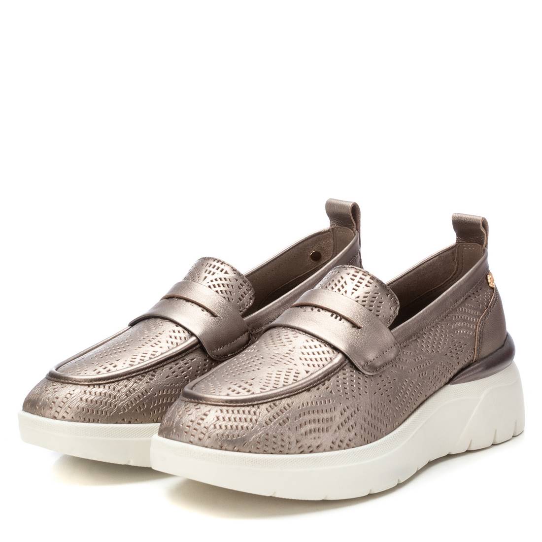 Carmela 16142805 mocassin gris cuir plat