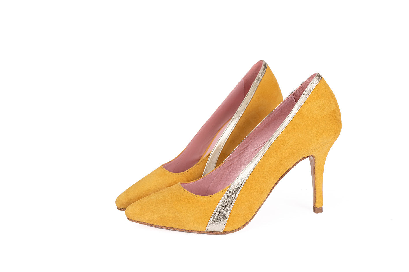 Coralie Masson Gigi escarpins jaune doré talon 9 cm