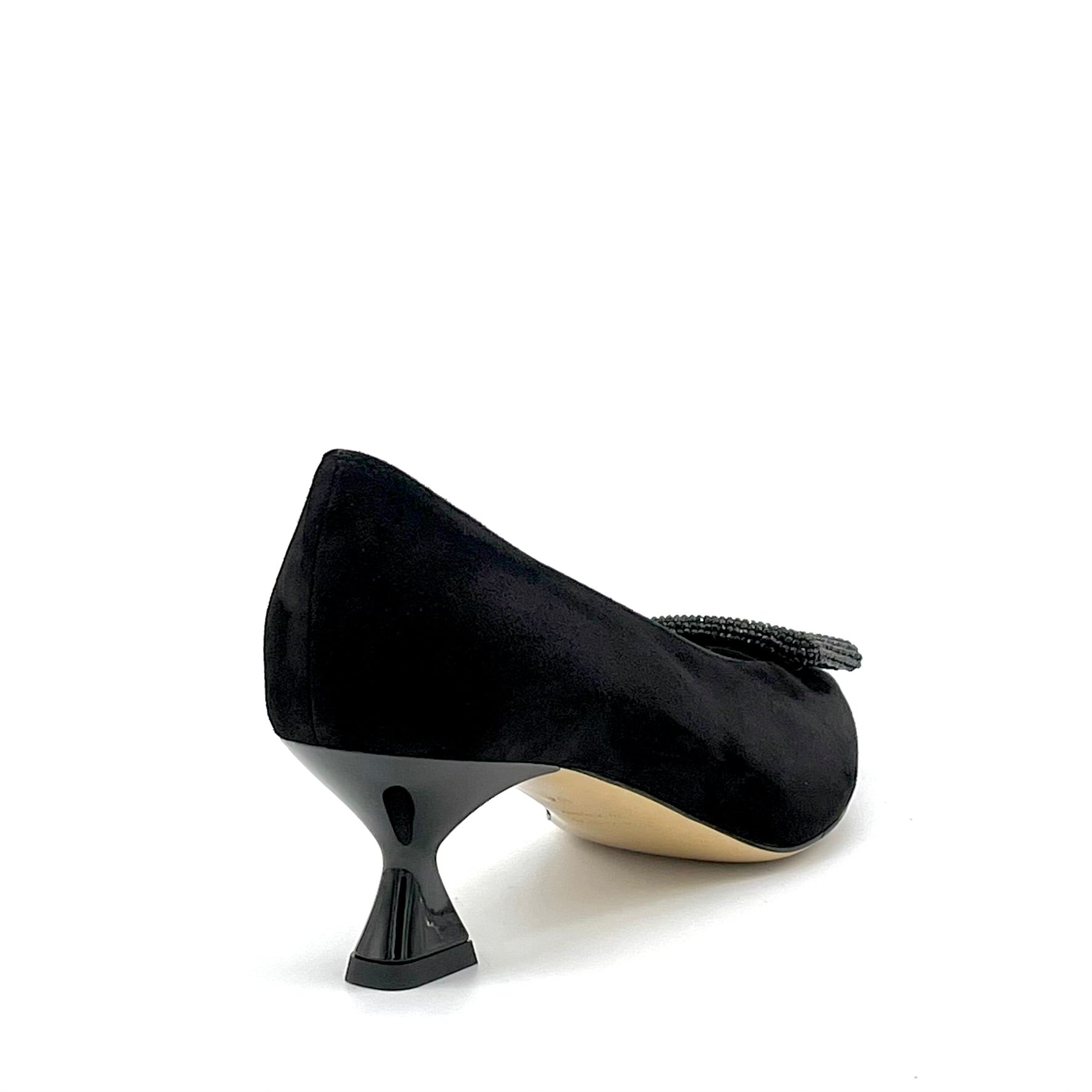 ELATA 55507-1 escarpins daim noir boucle bijou