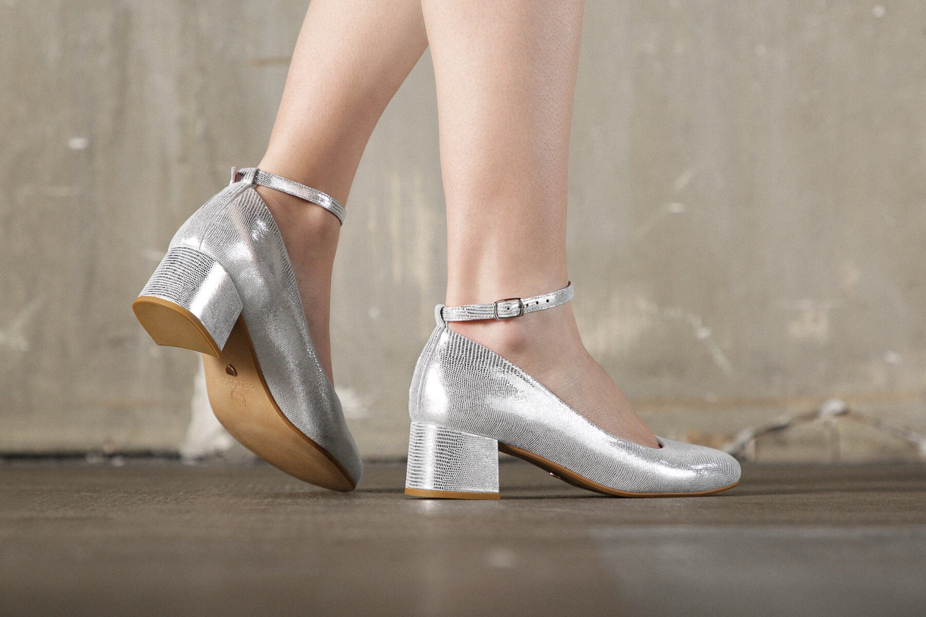 Coralie Masson Lucia babies cuir silver bride amovible