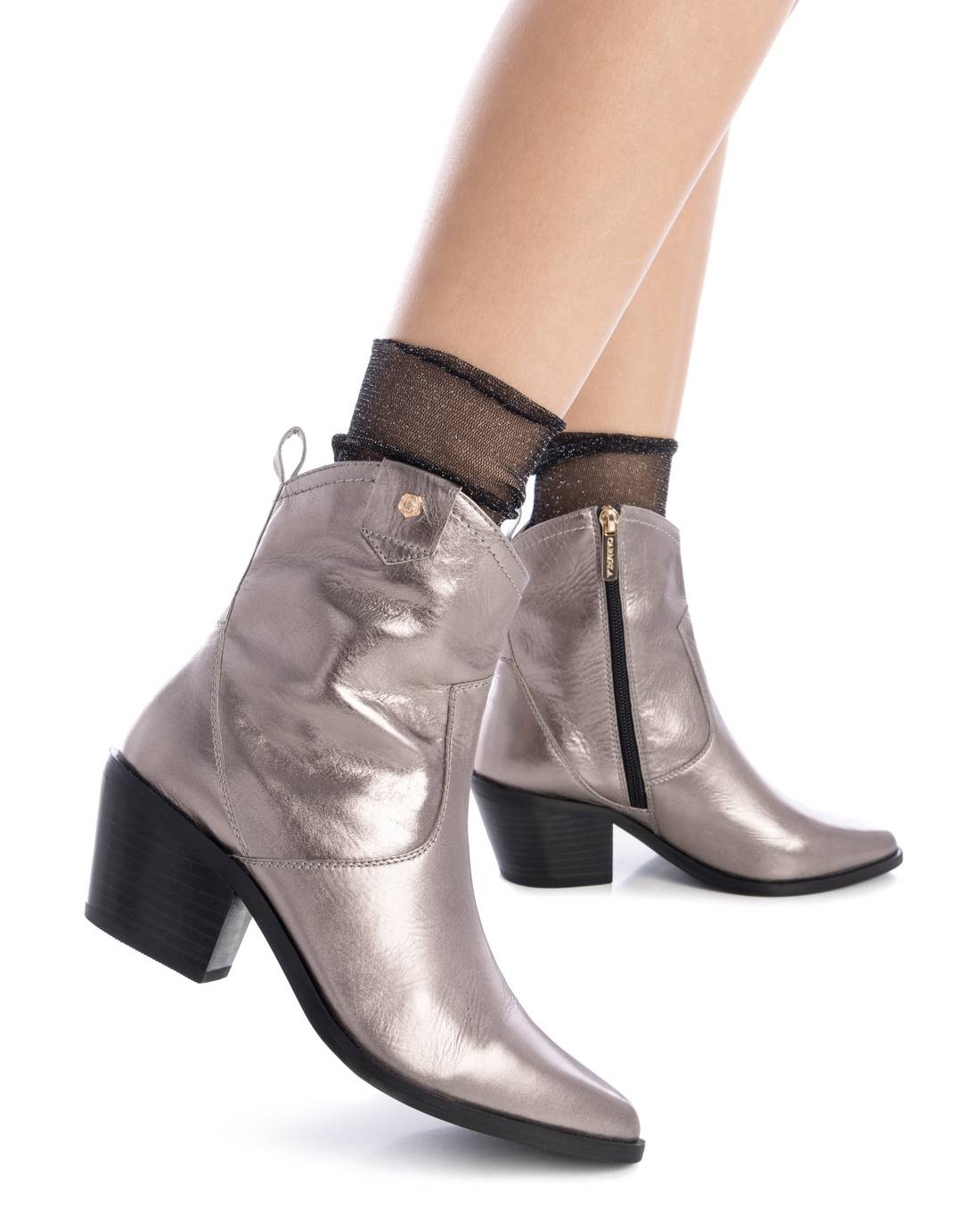 Carmela 16177602 bottines cuir gris talon 5 cm